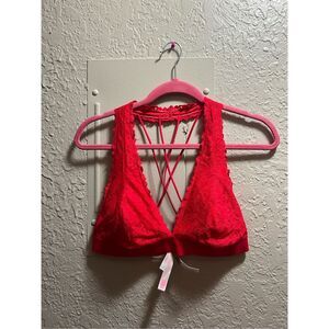 PINK Victoria's Secret Red Lace Bralette